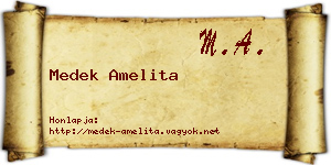 Medek Amelita névjegykártya